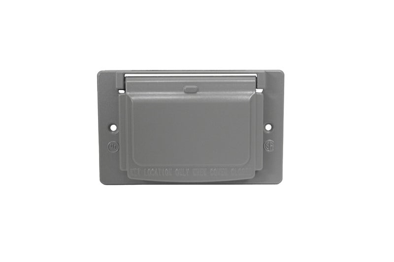 Sigma Electric 14249 Gray Sigma Horizontal Gfci Outlet Cover Wp 2-13/16 "X4-9/16 X2 Al 1 Gang Shrinkwrap, No Size - Image 1